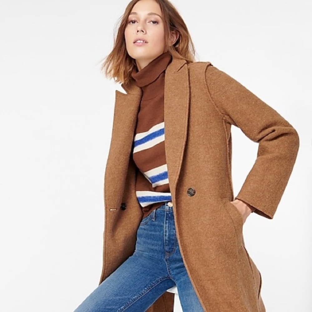 J. Crew Daphne Top Coat Italian Boiled Wool Acorn